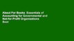 About For Books  Essentials of Accounting for Governmental and Not-for-Profit Organizations  Best