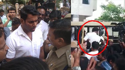 தயாரிப்பாளர் சங்க அலுவலகத்தின் பூட்டை உடைக்க முயற்சித்த விஷால் கைது- வீடியோ