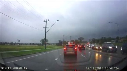 Lightning Strikes Street Light