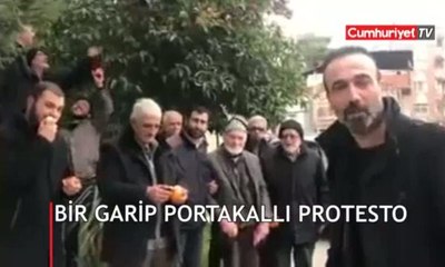 Bir garip portakallı protesto