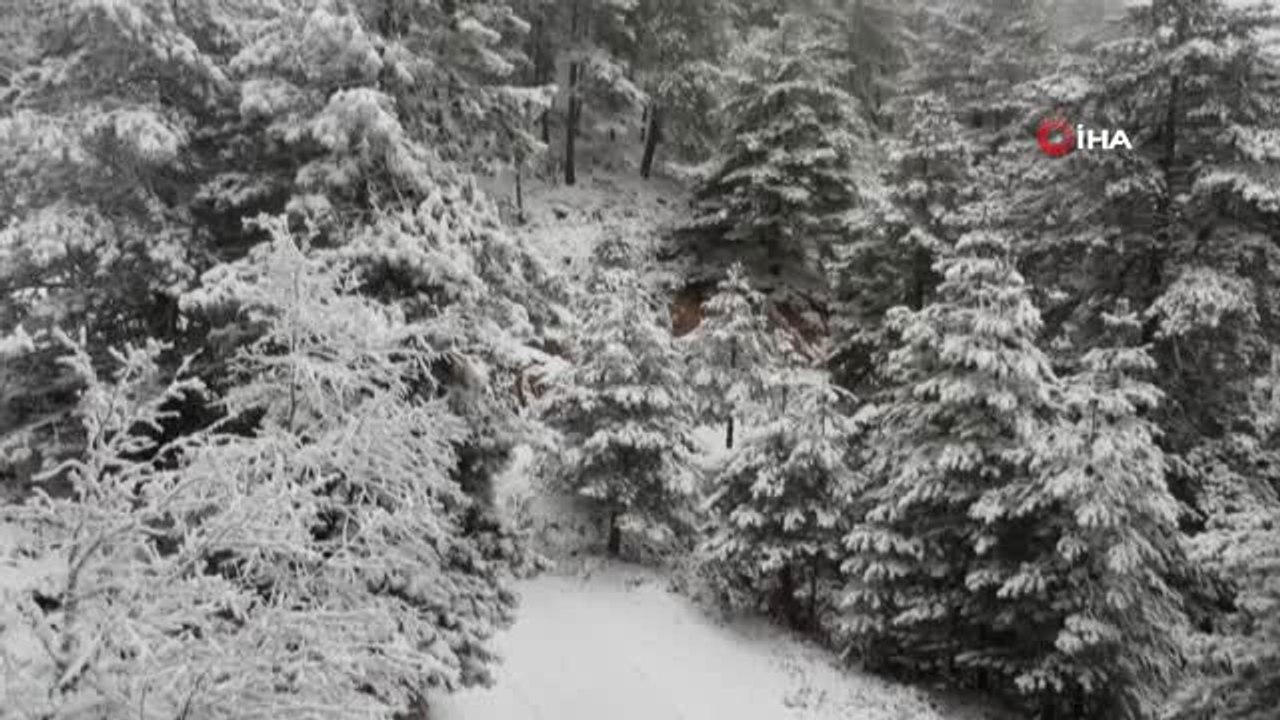 Kazdağları'nda Seyri Doyumsuz Kar Manzaraları Havadan Görüntülendi