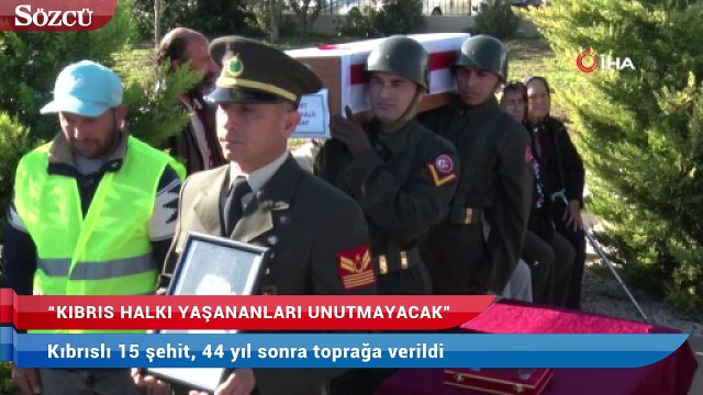 Kıbrıslı 15 şehit, 44 yıl sonra toprağa verildi