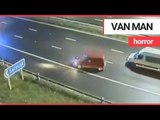 Police car spins drunk van driver going wrong way up motorway | SWNS TV