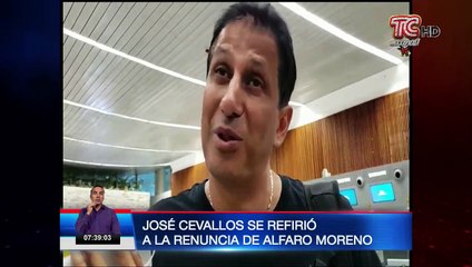 José Cevallos se refirió a la renuncia de Alfaro Moreno