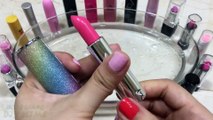 MIXING LIPSTICK INTO CLEAR SLIME!! SLIMESMOOTHIE! SATISFYING SLIME VIDEO PART 76 !