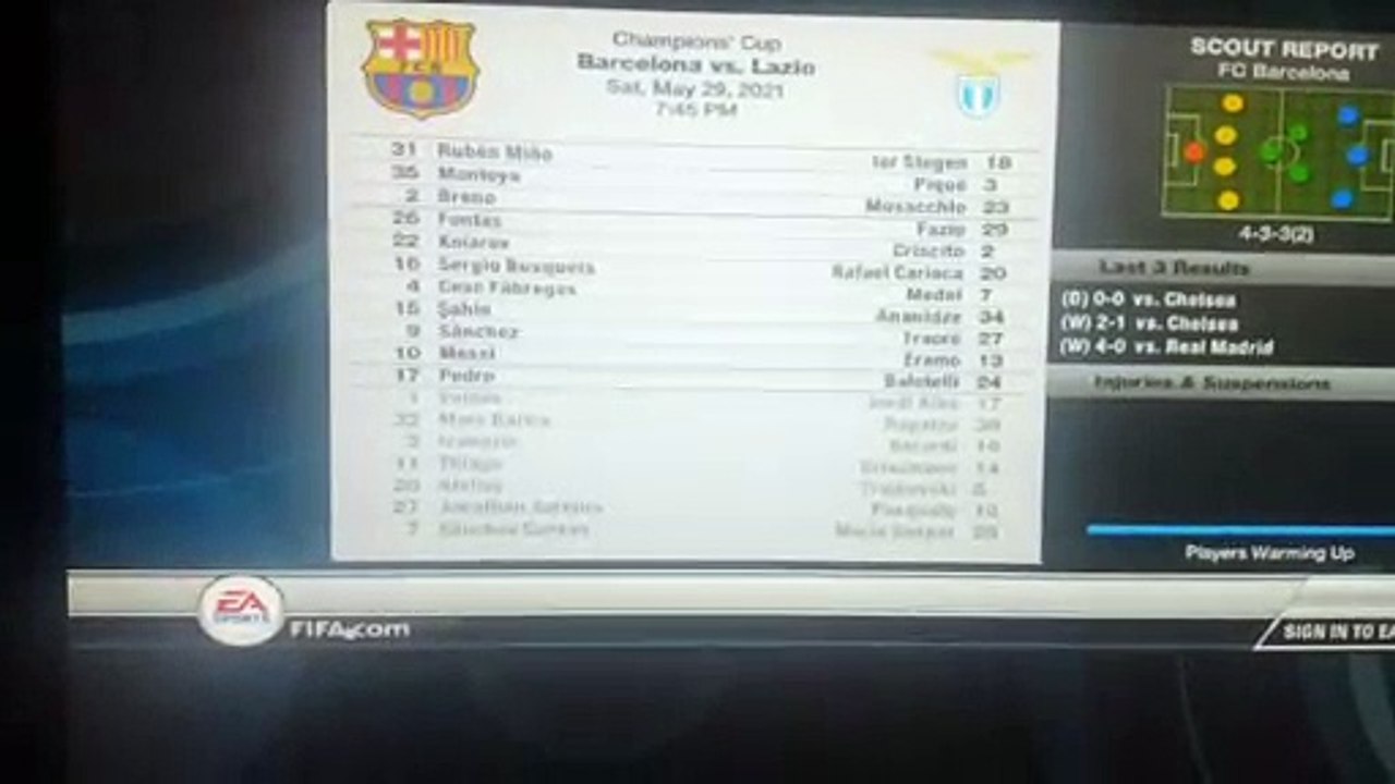Championship cup Barcelona - Lazio Fifa 1 2 PC GAME