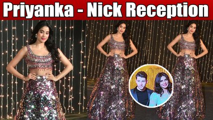 Priyanka Nick Reception: Jhanvi Kapoor dazzles in a shiny purple top and a lehenga skirt | Boldsky