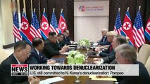 U.S. still committed to N. Korea's denuclearization: Pompeo