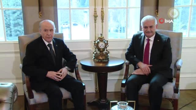 TBMM Başkanı Binali Yıldırım ve MHP Genel Başkanı Devlet Bahçeli Görüşmesi Arşiv Görüntüleri