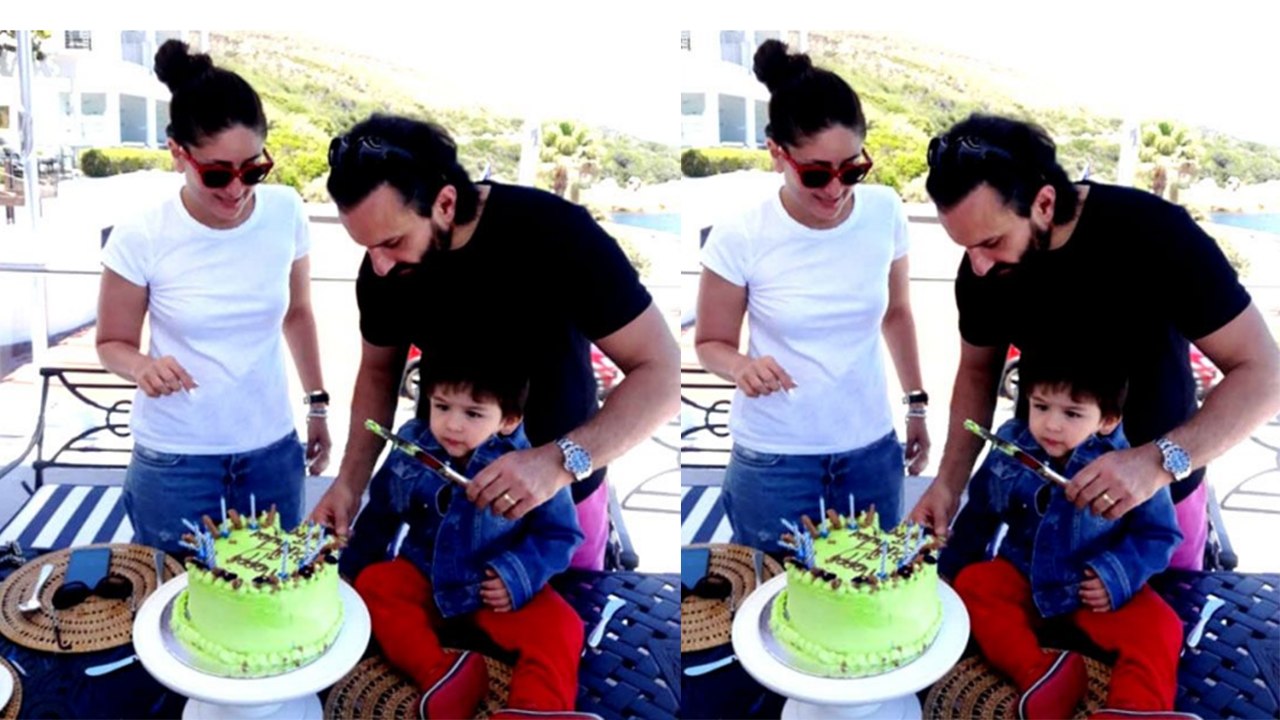 Taimur Ali Khan cuts cake with Kareena Kapoor Khan & Saif Ali Khan; Check out here| FilmiBeat