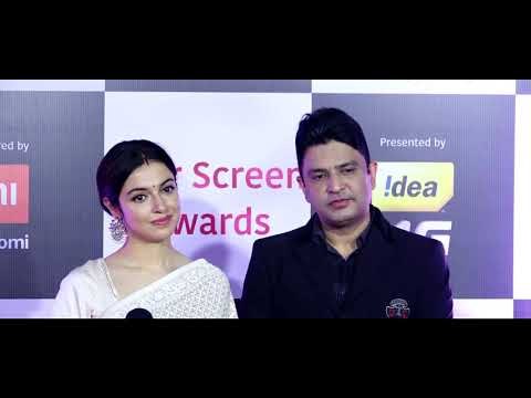 Bhushan Kumar and Divya Khosla Kumar at the red carpet of Star Screen Award 2018