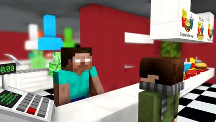 Monster School: WORK AT SUSHI PLACE! - Minecraft Animation