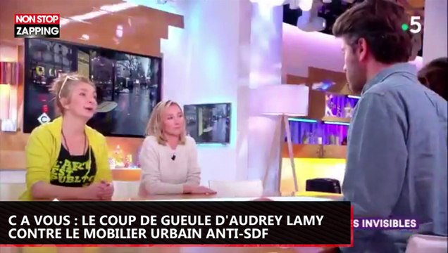C à vous : le coup de gueule d'Audrey Lamy contre le mobilier urbain anti-SDF (vidéo)