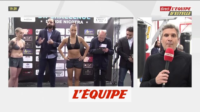 La pesée d'Estelle Yoka Mossely - Boxe - Légers (F)