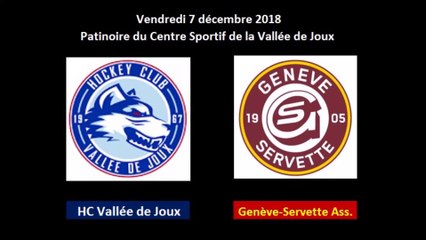 12.12.2018: HC Vallée de Joux - Genève-Servette HC Ass.6-0 (2-0, 3-0, 1-0)