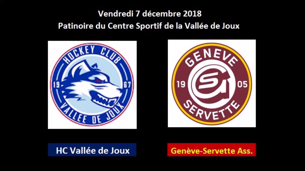 12.12.2018: HC Vallée de Joux - Genève-Servette HC Ass.6-0 (2-0, 3-0, 1-0)