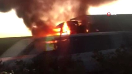 Makarna Yüklü Tır Alev Alev Yandı