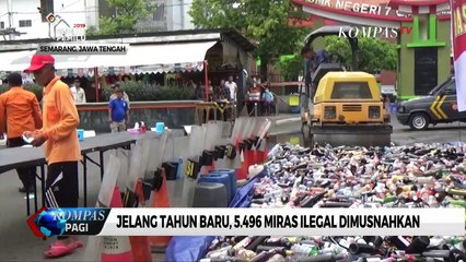 Jelang Tahun Baru 5.496 Miras Ilegal Dimusnahkan