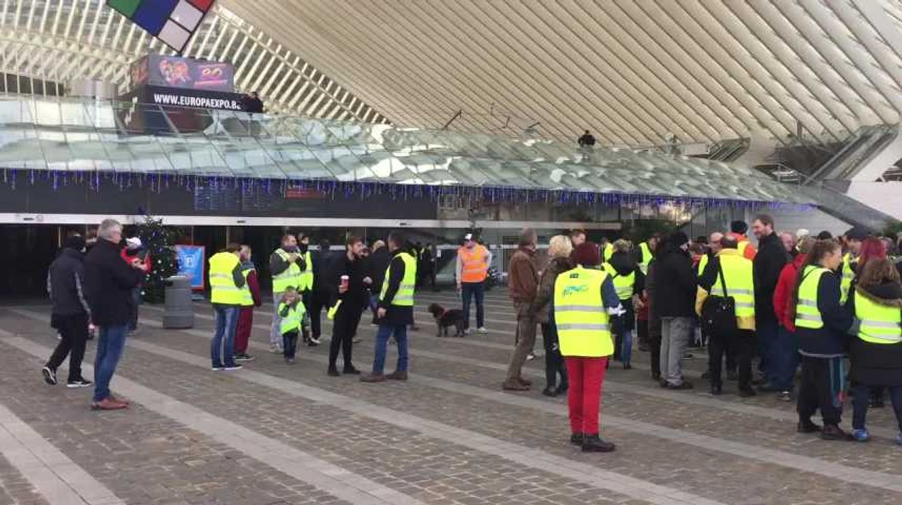LIEGE - Manifestation des gilets jaunes à la Ga...