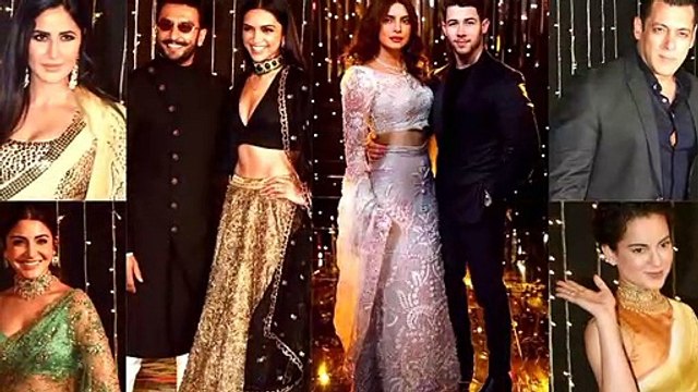 Bollywood Top Actors at Priyanka Chopra & Nick Jonas wedding reception in Mumbai