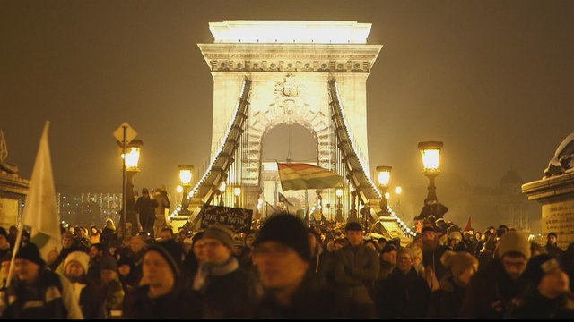 Hungarians protest against PM's new so-called 'slave' law