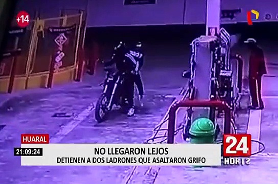 Huaral: dos delincuentes en motocicletas asaltan un grifo