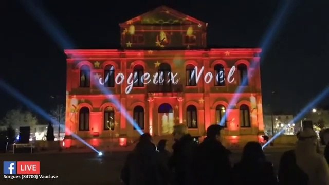 Spectacle son et lumière suivi du feu d'artifice à Sorgues. 22 décembre 2018 #UnNoelASorgues