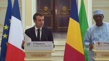 Conférence conjointe du Président de la République, Emmanuel Macron, et de Idriss Déby, Président Du Tchad