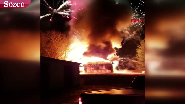 Havai fişek deposu yandı, o anları deponun sahibi kaydetti