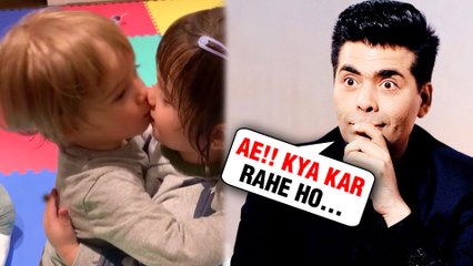 Karan Johar SHOCKED To See His Kids KISSING Each Other | WATCH