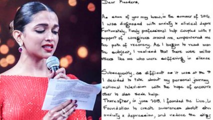 Deepika Padukone EMOTIONAL Letter On Depression Before Her Wedding