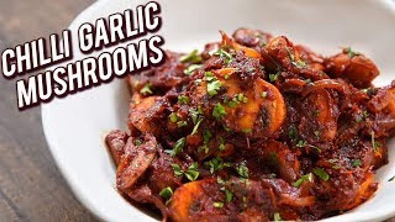 Chilli Garlic Mushroom Recipe - Quick & Easy Garlic Mushroom - Veg Party Starter/Appetizer - Bhumika