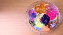 Mixing glitter and store bought slime into clear slime - Satisfying video - Slime Channel