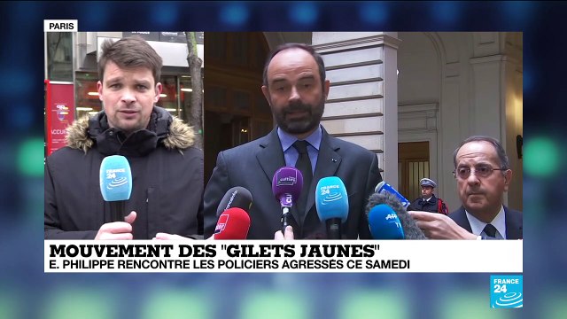 Gilets jaunes : Edouard Philippe a rencontré les policiers motards agressés