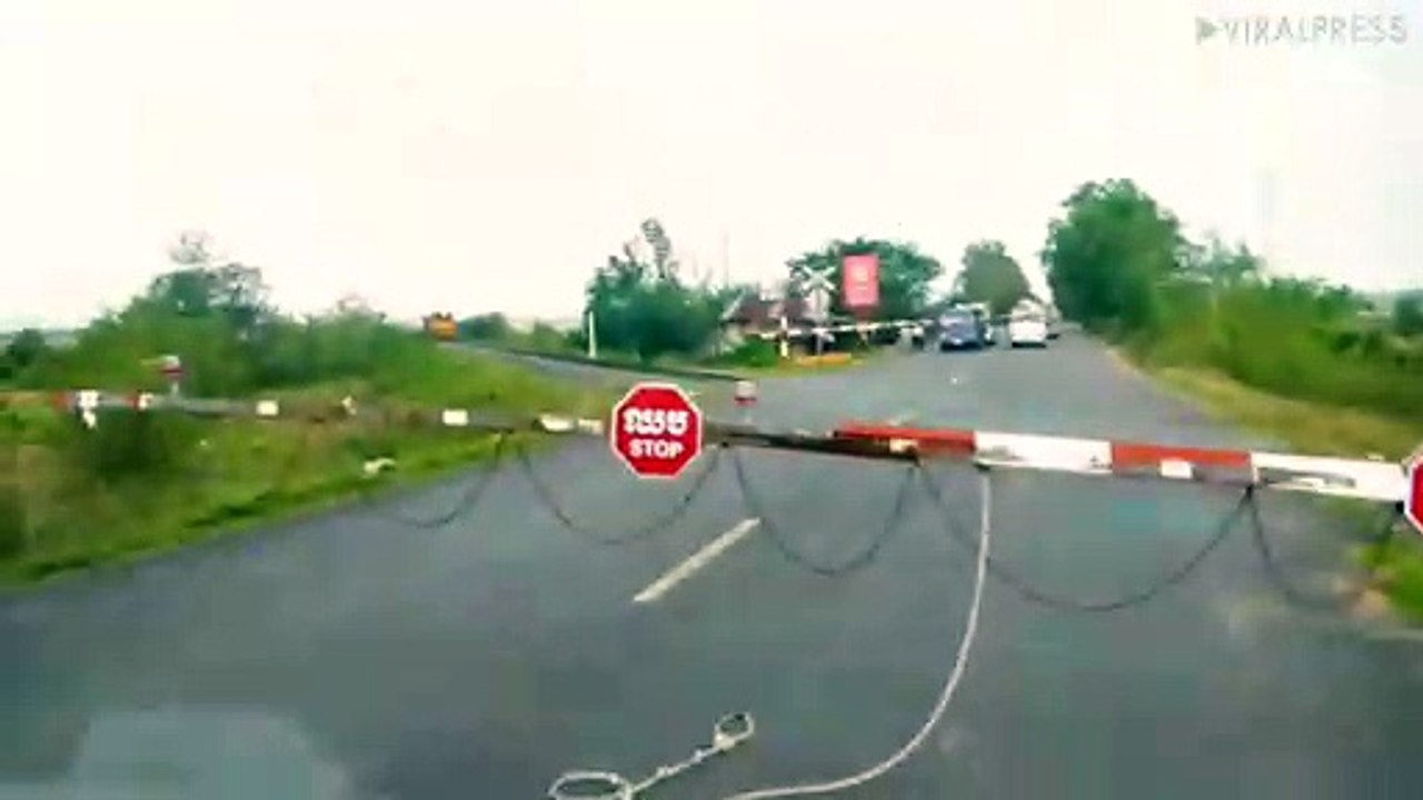 Driver Runs Level Crossing Barrier As Train Approaches