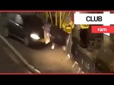 Driver ploughs into doorstaff at nightclub after they thrown him out | SWNS TV