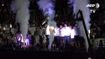 Hinchas de River festejaron al campeón de la Libertadores