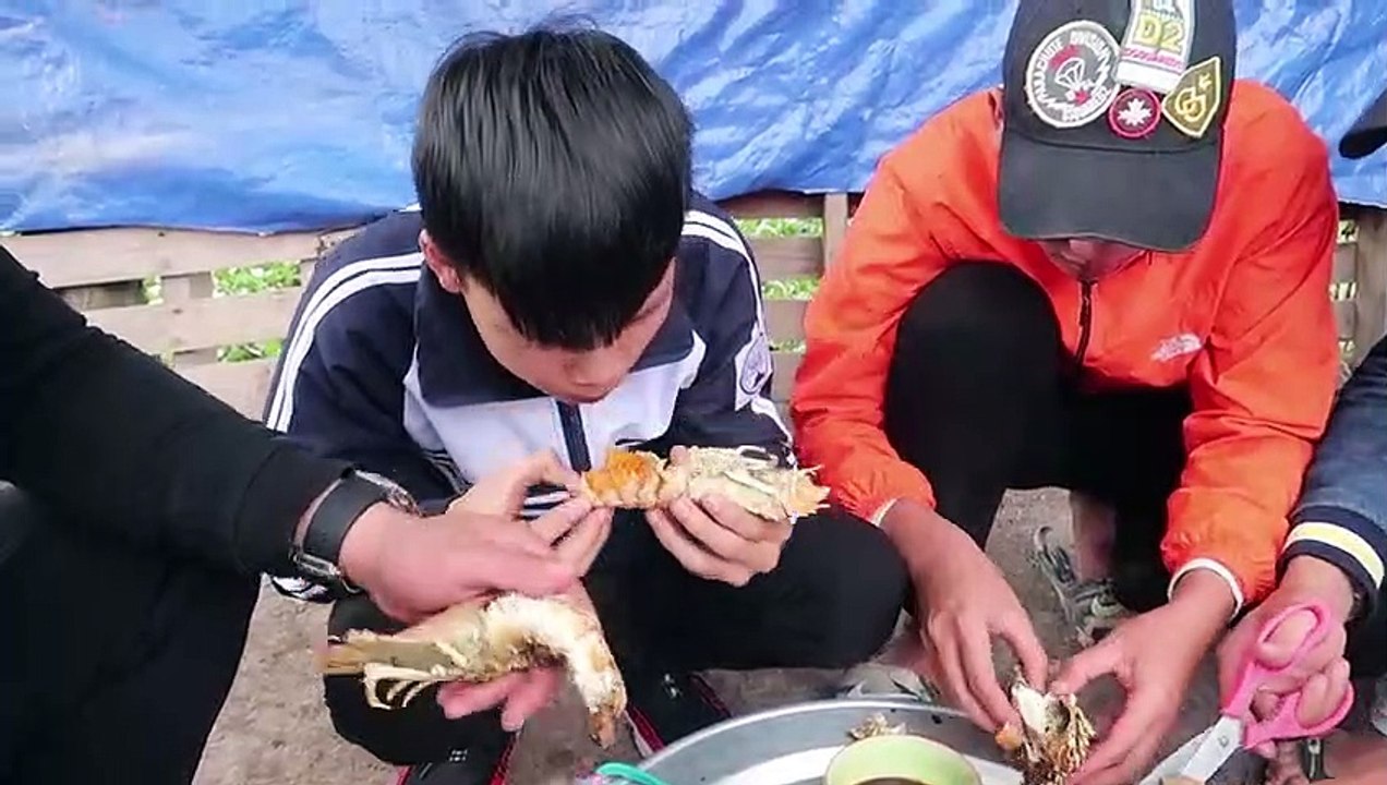 Hữu Bộ - Tôm Mũ Ni Nướng Mọi - Grilled Shrimp