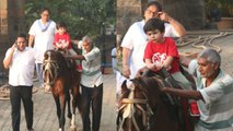 Taimur Ali Khan enjoys horse riding with security; Check Out | FilmiBeat