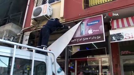 Zabıtadan tabela operasyonu