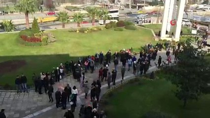 Belediyede siren şoku...Mesai saatinde sirenler çaldı, çalışanlar 2.5 dakikada binayı boşalttı