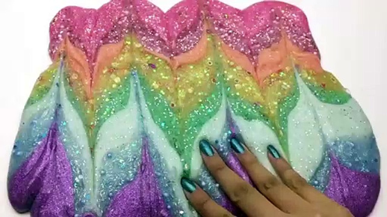 Glitter Rainbow Slime | Most Satisfying Rainbow...