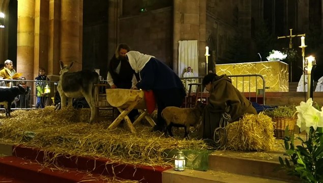 Une crèche vivante pour la Veillée de Noël à Saint-Dié-des-Vosges