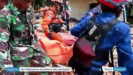 Les Indonésiens cherchent des survivants après le tsunami