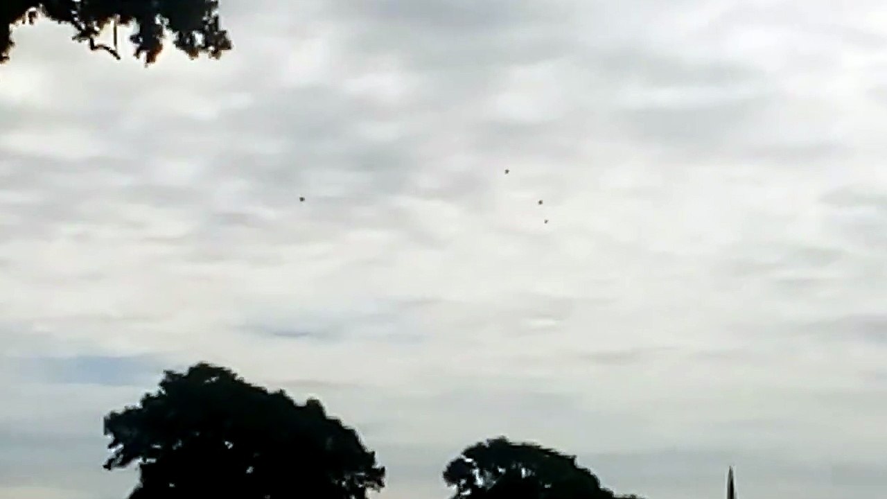 Red arrows in the distance over Chichester for Goodwood Festival of speed 2017