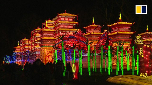 Chinese lanterns light up French town