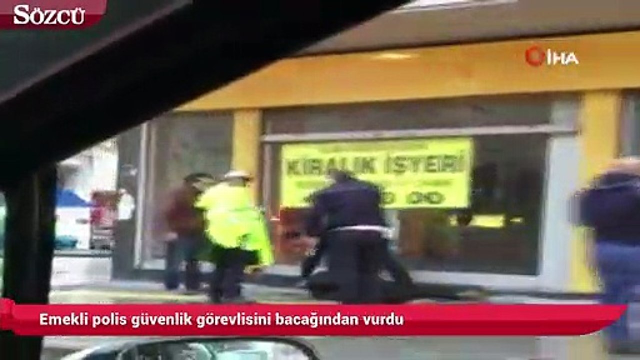 Emekli polis güvenlik görevlisini bacağından vurdu