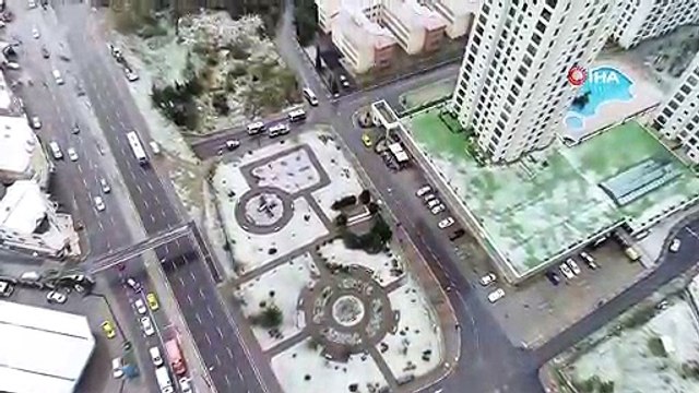 İstanbul'u Kaplayan Beyaz Örtü Havadan Görüntülendi