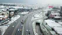 İstanbul İstanbul Anadolu Yakasında Kar Yağışı Havadan Görüntü