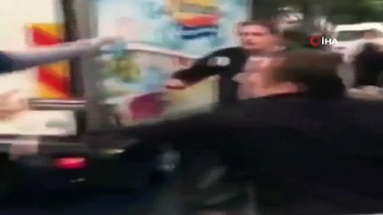 Hastanede özel güvenlik görevlisi ile vatandaşın kavgası kamerada